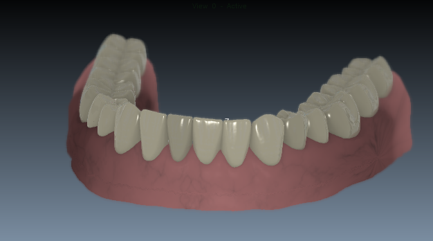 Realistic teeth render with depth of field